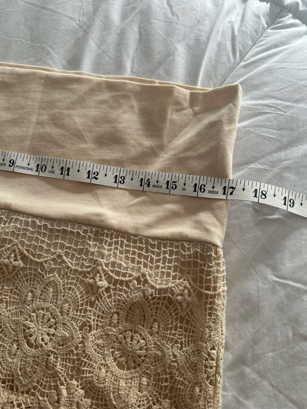 Solitaire NWT Crochet Lace Maxi Skirt Creamy Tan size large - Picture 8 of 12